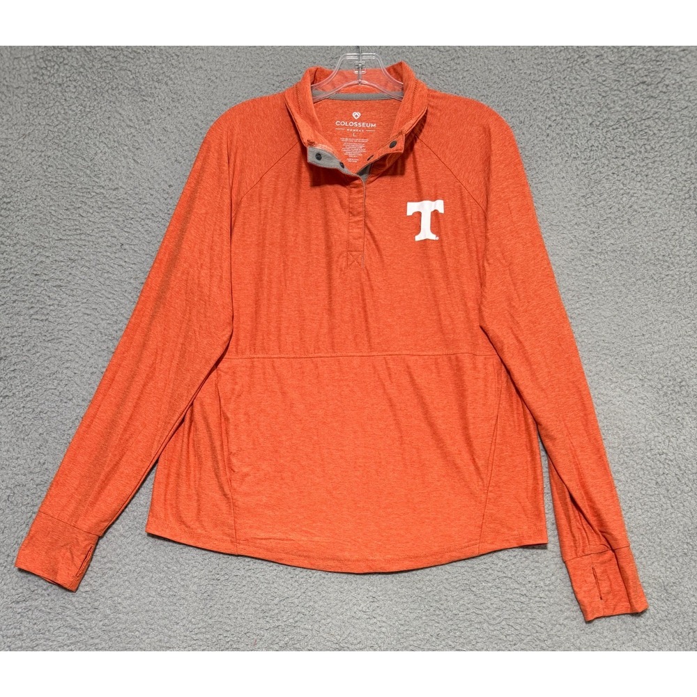 Colosseum Tennessee Vols Womens Large Quarter button pullover Orange Golf